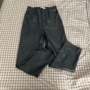 Abercrombie & Fitch Vegan Leather Ankle Straight Pants